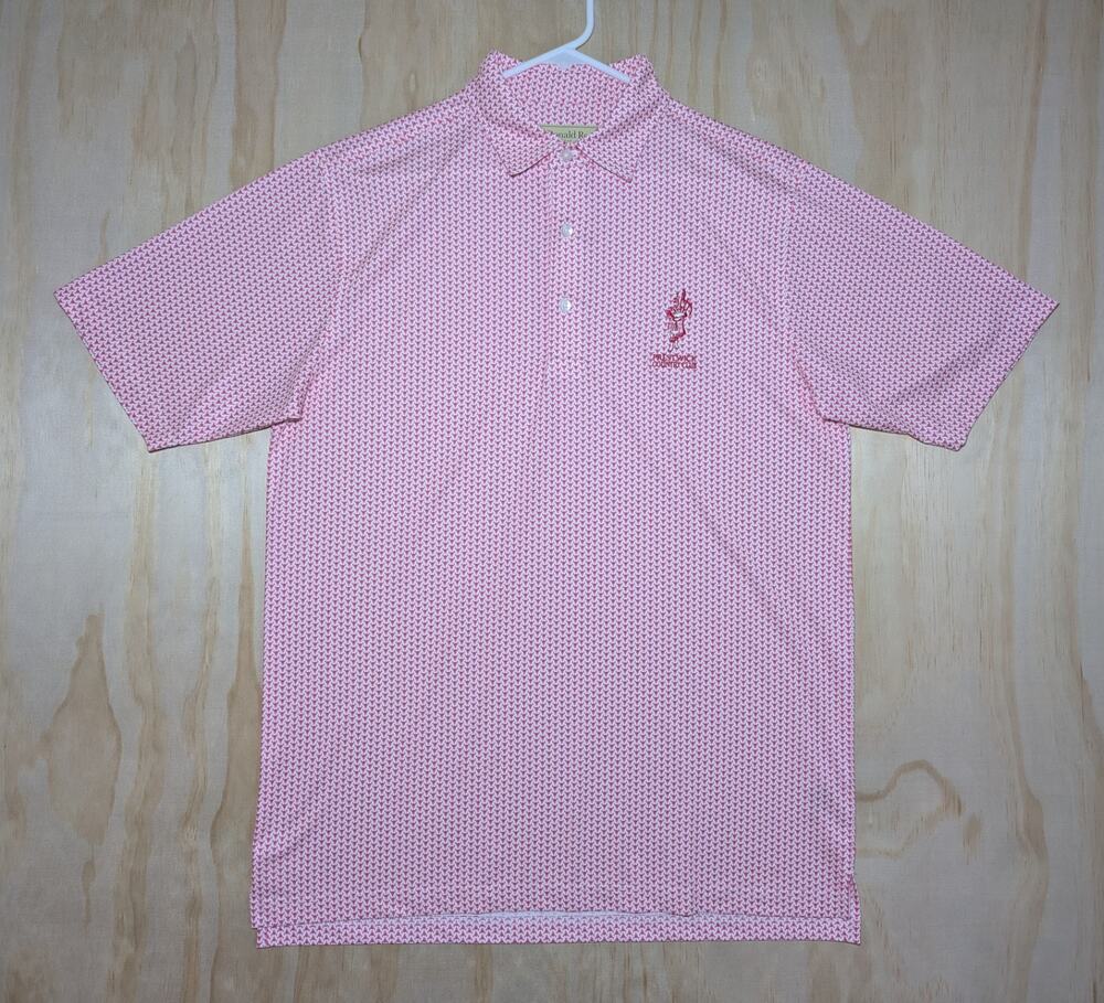 Donald Ross Men's Small Polo Shirt Prestwick Country Club Golf Pink Stretch